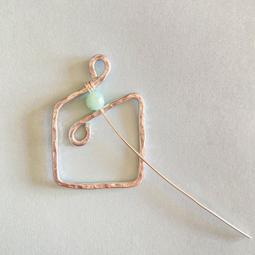 Margot Potter's Soft Square Earrings - , Contemporary Wire Jewelry, Loops, Wire Loop, Wrapped Wire Loop, string on a bead